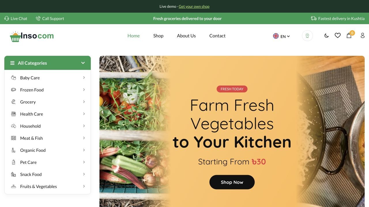 Insocom: Multi-branch Grocery E-commerce